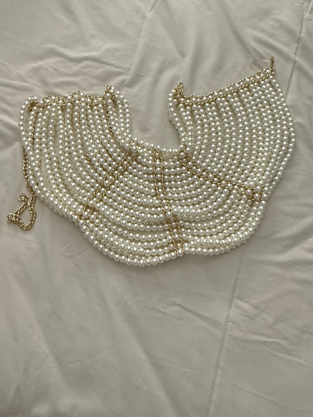 Gold & Pearl Multi-Strand Statement Necklace